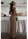 Suzene Nakışlı Astarlı Triko Elbise 2873