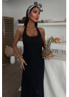 Suzene Nakışlı Astarlı Triko Elbise 2873
