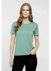 T-Shirt Bisiklet Yaka Slim Fit Likralı Tişört Günlük Basic Body - Mint Yeşili