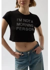 Taş Detay Crop T-Shirt