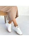 Tawen Beyaz Cilt Bağcıklı Spor Ayakkabı