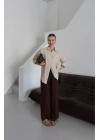 Tek cepli müslin gömlek bej pt