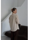 Tek cepli müslin gömlek bej pt