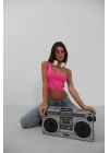 Tek Omuz Crop Bluz