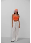 Tek Omuz Crop Bluz