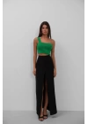 Tek Omuz Crop Bluz