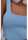 Tek Omuz Crop Bluz