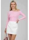 Tek Omuz İpli Bluz Pembe T4328