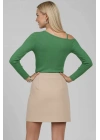 Tek Omuz İpli Bluz Yeşil T4328