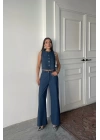 TENCEL KOLSUZ GÖMLEK - PANTOLON TAKIM - İndigo