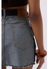 Ters Detay Denim Mini Etek
