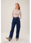 Ters Dikişli Basic Krem Body Bluz