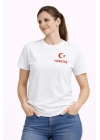 TÜRKİYE Ay Yıldız Baskılı Taraftar Forma T-Shirt - Beyaz