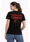 TÜRKİYE Ay Yıldız Baskılı Taraftar Forma T-Shirt - Siyah