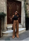 Üç Düğme Detayli Palazzo Pantolon