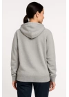 Üç İplik Kapüşonlu Tam Fermuarlı Kanguru Çepli SweatShirt Hoodie - Gri