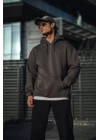 Üç İplik Penye Kapşonlu Basic SweatShirt - Antrasit