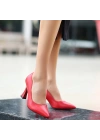 Ulba Kırmızı Cilt Stiletto Ayakkabı