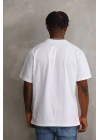 Unisex Baskılı Oversize T-Shirt - Beyaz