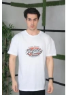 Unisex Baskılı Oversize T-Shirt - Beyaz