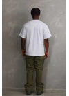 Unisex Baskılı Oversize T-Shirt - Beyaz