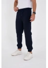 Unisex Kışlık Üç İplik Lastikli Eşofman Pantolon - Lacivert