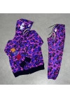 Unisex Pubg Bape X Shark Eşofman Takımı - Mor