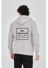 Unisex Tam Fermuarlı Kapşonlu Özel Tasarım SweatShirt - Boyama Gri