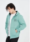 Unisex Tam Fermuarlı Kapşonlu Özel Tasarım SweatShirt - Mint Yeşili