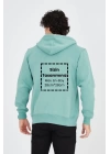Unisex Tam Fermuarlı Kapşonlu Özel Tasarım SweatShirt - Mint Yeşili
