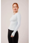 Uzun Kollu Basic Bebe Mavisi Bluz