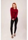 Uzun Kollu Basic Bordo Bluz