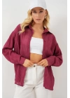 Uzun Oversize Gömlek 20320 - Bordo