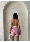 Valonlu fırfırlı şort s24683
