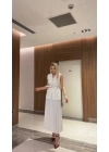 Vatkalı Yelek Etek İkili Takım