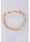 Vip Seri Pirinç Zirkon Taşlı Gold Renk Sarmal Model Bileklik