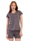 Vıscon V Yaka Kısa Kol Şortlu Pijama Takım K409290