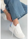 Weor Beyaz Triko Bağcıklı Spor Ayakkabı