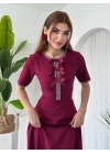 Kadın Fermuarlı Topuklu Lastikli İnce Yüksek Rugan Kırışık Modern Çizme