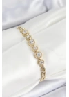 Xuping Pirinç Sıralı Daire Baget Model Gold Renk Kadın Bileklik