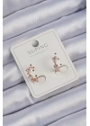 Xuping Rose Renk Damla Zirkon Taşlı Earcuff Küpe