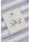 Xuping Rose Renk Zirkon Taşlı Yıldız Model Earcuff Küpe