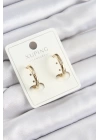 Xuping Zirkon Taşlı Oval Model Gold Renk Kadın Küpe