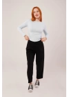 Yaka Detay Uzun Kollu Basic Bebe Mavisi Bluz