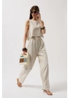 Yandan Bağlamalı Crop Bluz