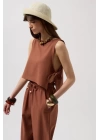 Yandan Bağlamalı Crop Bluz