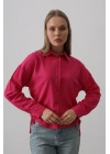 Yanları Bağlamalı Basic Gömlek - Fuşya