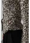 Yanları Büzgülü Leopar Gömlek - Leopar