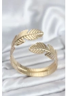 Yaprak Model Gold Renk Kadın Bileklik