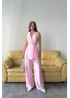 YELEK - PANTOLON TAKIM ÇİLEK KUMAŞ - Pembe